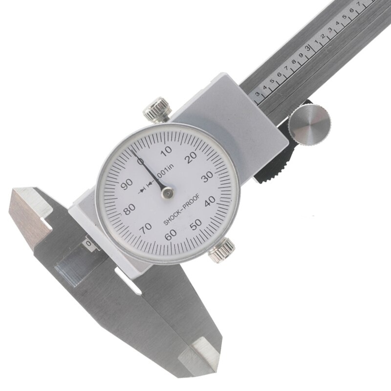 6" Inch Steel 3-Way Measurement Dial Caliper .001" Shock Proof SAE .