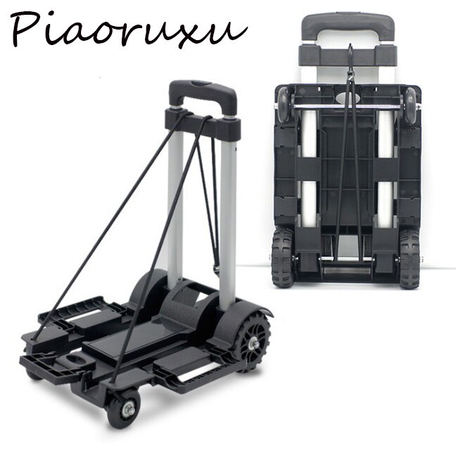 Full folding stainless steel luggage car Bearing capacity 30kg luggage Easy to carry trolley suitcase Schoolbags shopping carts