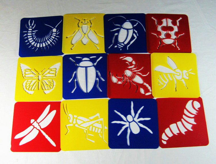 12PCS/LOT, Summer stencil, Kids template,Art stencil, Summer toy,Birthday .Christmas .Kids toy: Insect