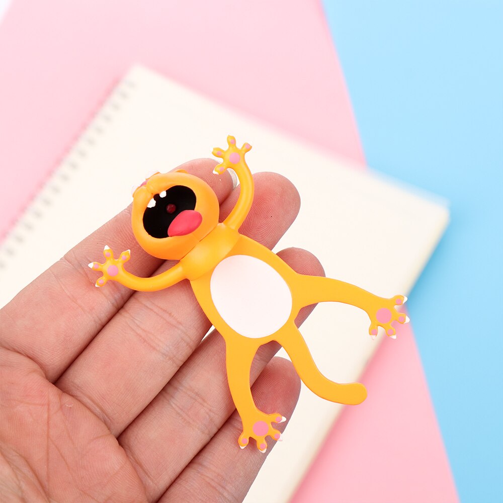 Marcapáginas de lectura de estilo Animal de dibujos animados en 3D, marcadores divertidos de PVC, suministros de papelería escolar, marcapáginas de para niños