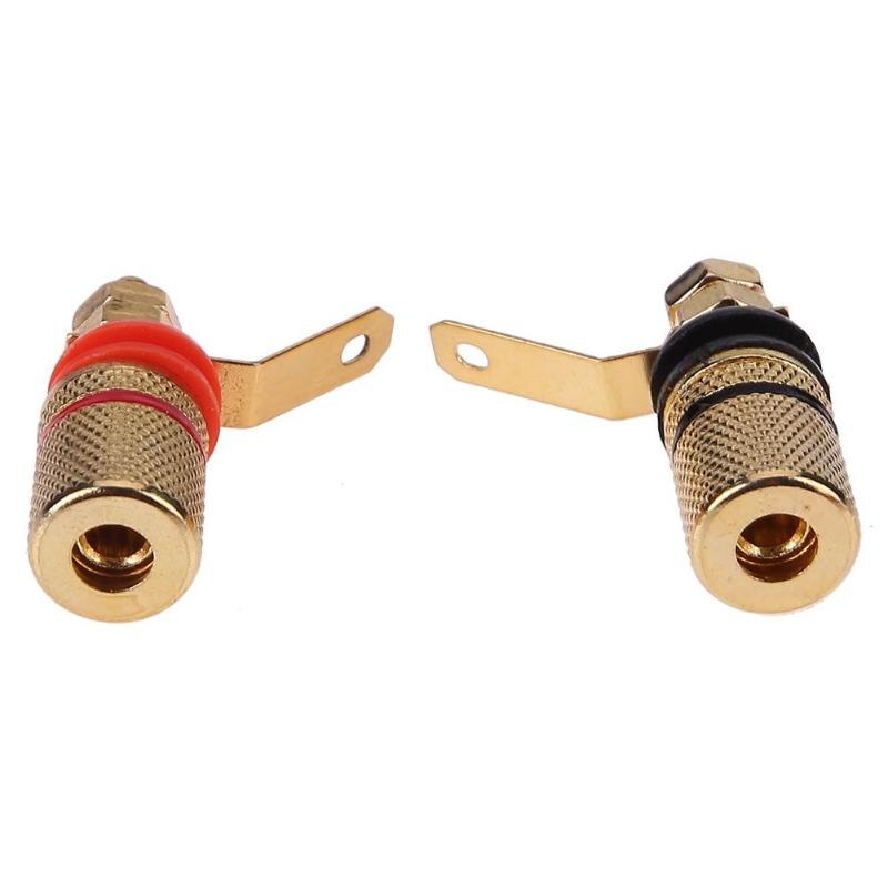 2 soquetes chapeados ouro do terminal 4mm dos cargos de ligação do orador dos pces para o plugue da banana