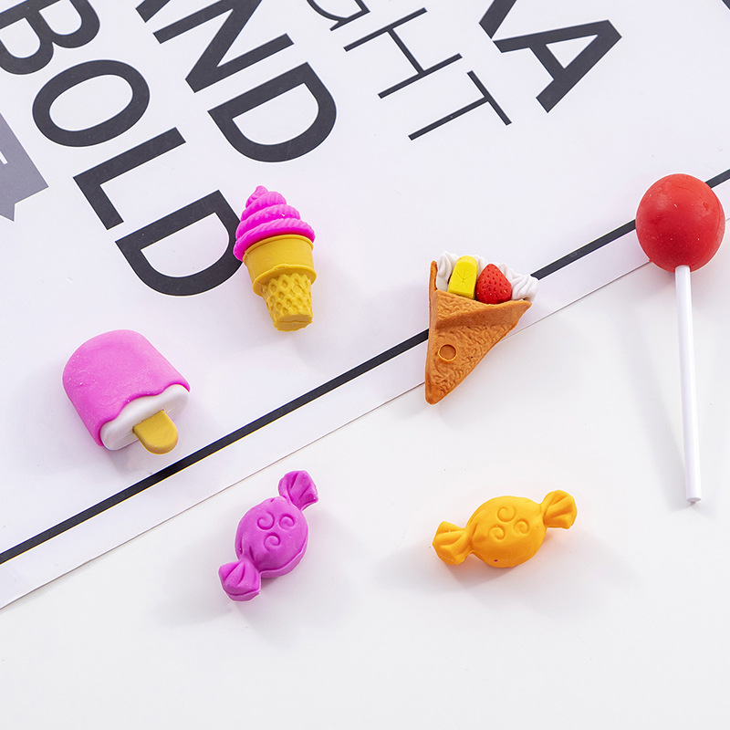 Söt mat godis suddgummi suddgummi suddgummi grundskolestudent reklampapper verktyg skolmaterial gummi för penna