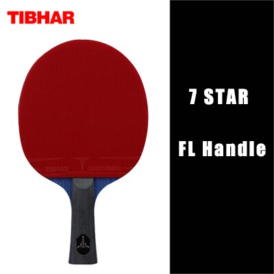 TIBHAR Table Tennis Racket 7 Star High Sticky Rubber Ping Pong Rackets Pimples-in Pingpong Bat Paddle with Random Color Bag: TIBHAR 7 STAR FL