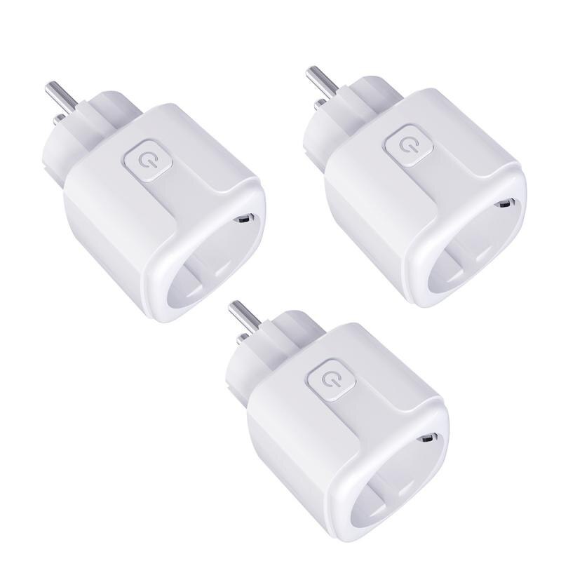 16A EU Tuya Smart Wifi Power Plug For HomeKit Smart Home Wifi Wireless Socket Outlet Works With Alexa Google Home Smart Life App: 3pcs