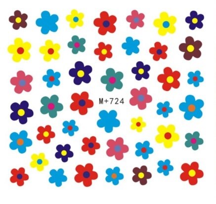 1 unidad de pegatinas para uñas, flores, flamenco, huevos, pollo, dibujos animados, deslizador, adhesivos para uñas, lavanda, arte de uñas, pegatinas de transferencia de agua,: 724