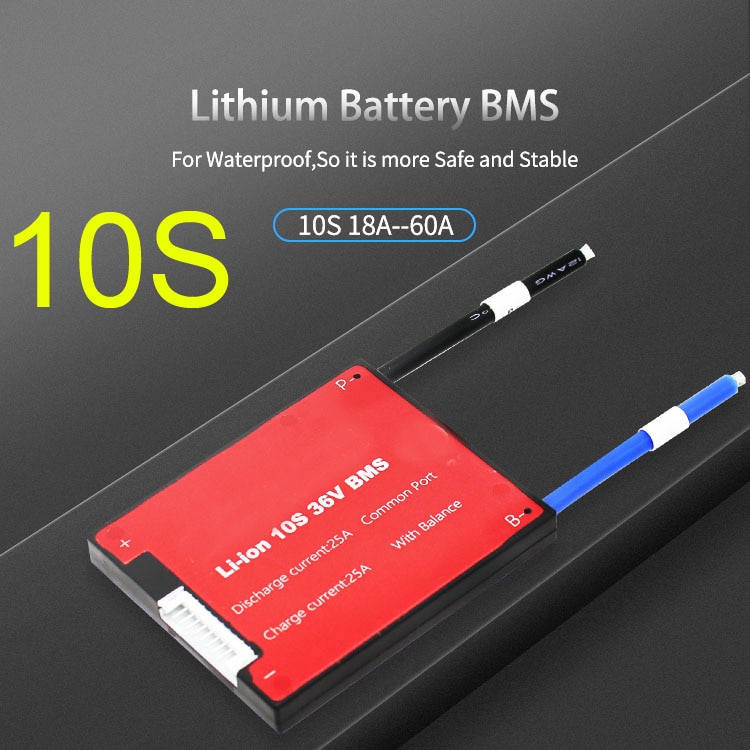 10S 36V Li-Ion Lithium Batterij Bescherming Boord BMS balans 15A 20A 30A 40A 50 60A Waterdicht 18650 Lipo batterijen MOBIELE EV eBike