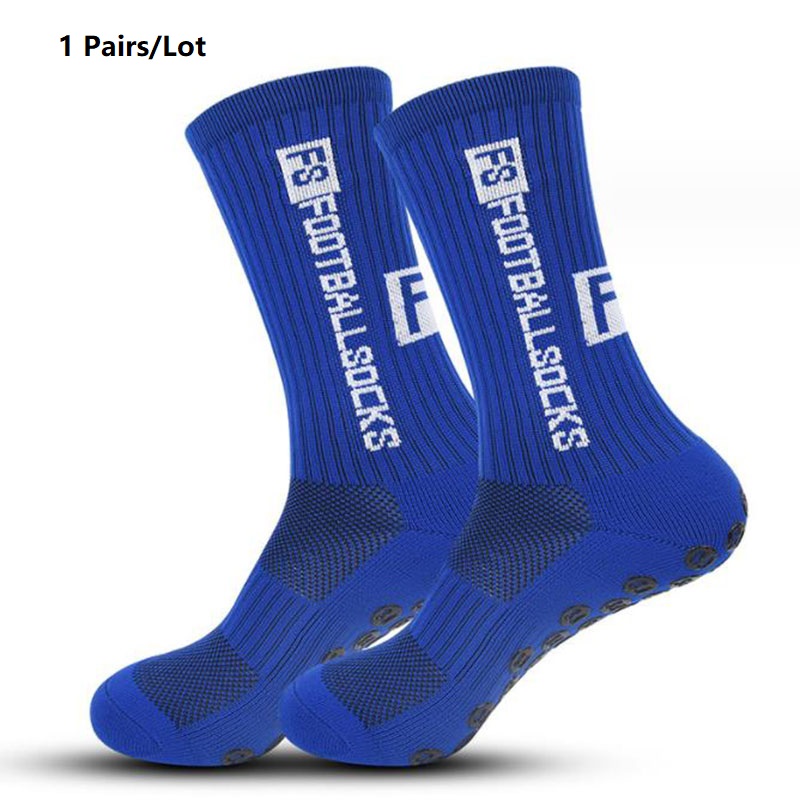 1/20 paires anti-dérapant chaussettes de Football hommes femmes anti-dérapant Football basket-ball Tennis Sport chaussettes poignée cyclisme équitation chaussettes 38-46 2025: Bleu