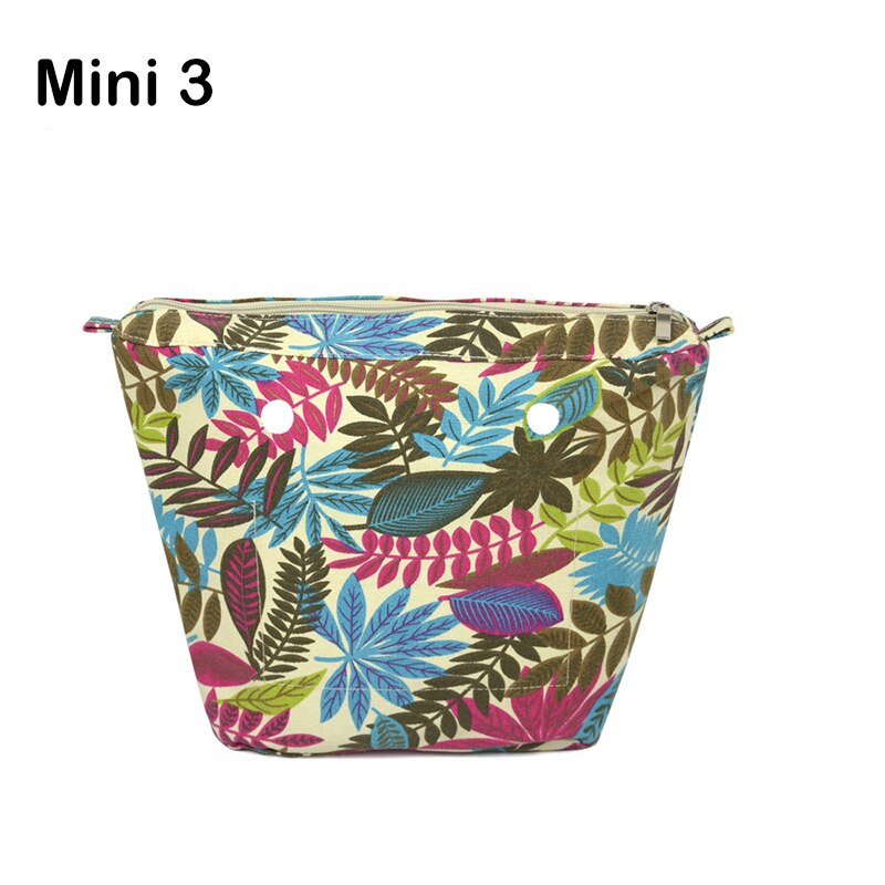 Classic Mini Zipper Pocket for Big Mini Obag Waterproof Floral Canvas Inner Pocket Inner Lining Insert for O bag: mini 3