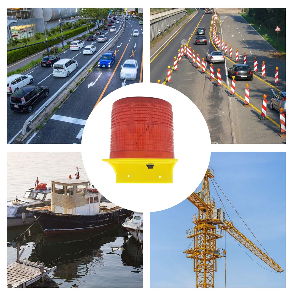 Solar Warning Lights 4pcs Leds Red Solar-powered Warning Lamps Obstruction Lamp/ Beacon Light/ Traffic Warning