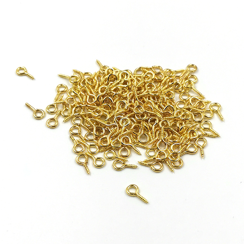 Mini épingles à vis pour la fabrication de bijoux, 100 – 200 pièces/lot, perles, crochets filetés, œillets, fermoirs, fournitures de bricolage