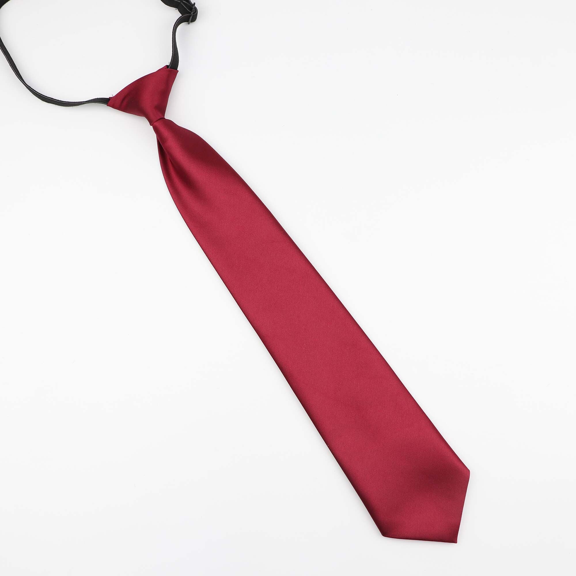 Cravate Slim pour hommes, couleur unie, paresseux, mince, ajustable, bande élastique, largeur 7cm, de styliste, formel, de fête: 3
