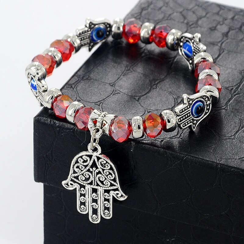Retro Kralen Armbanden Armbanden voor Vrouwen Fatima Hand & Evil Eye Charm Sieraden