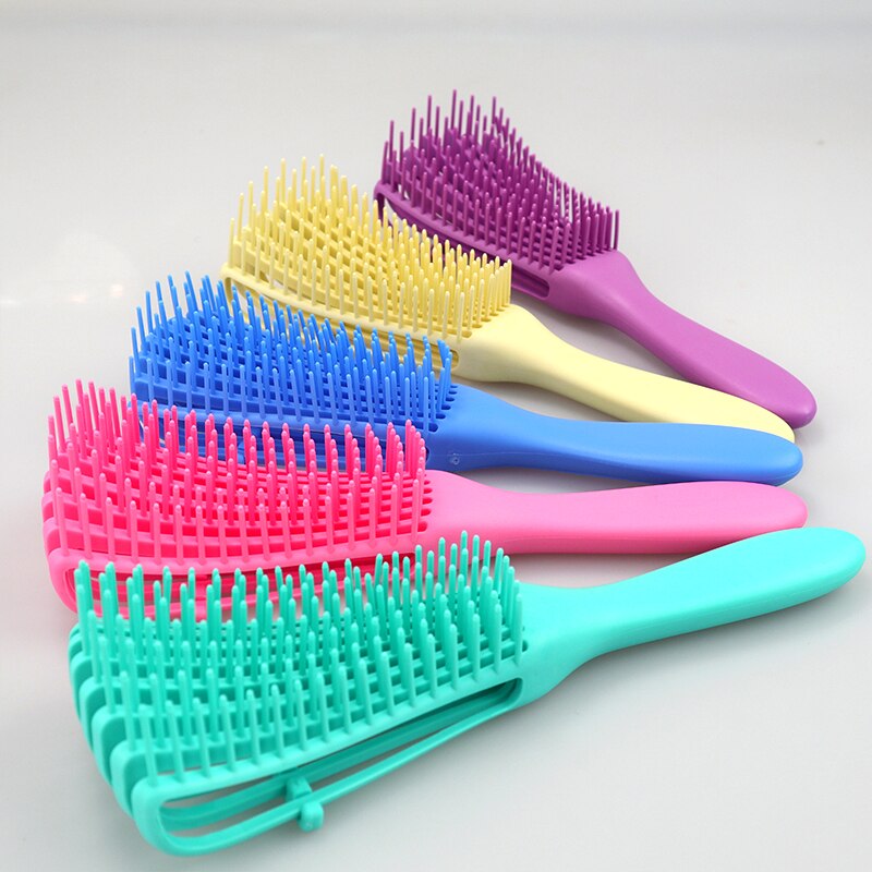 Cepillo desenredante 4c para cabello rizado, cepillo desenredante para cabello mojado, grueso y rizado, ajuste el cabello, masaje del cuero cabelludo, cepillo para desenredar el cabello