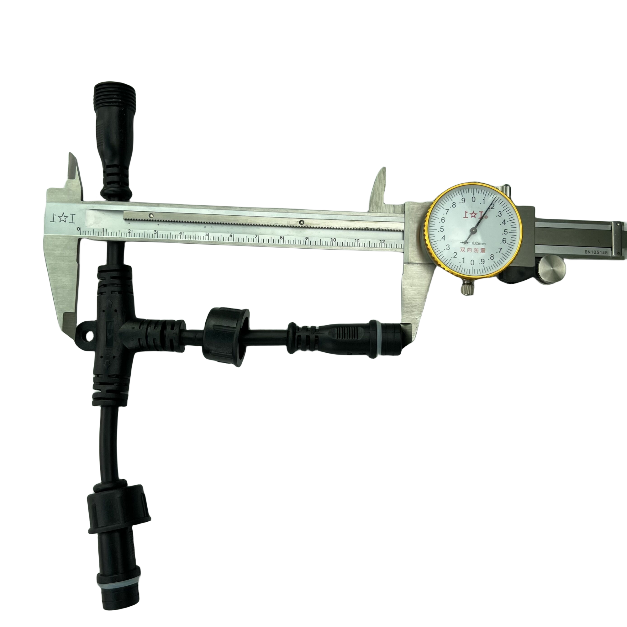 (3-3-3-3-3-3-3-3)13.5mm raggio Wu/xConnect connettore a t impermeabile a 3spillo cavo di distribuzione dell'alimentazione rotondo nero per l'uso della tenda dei semi