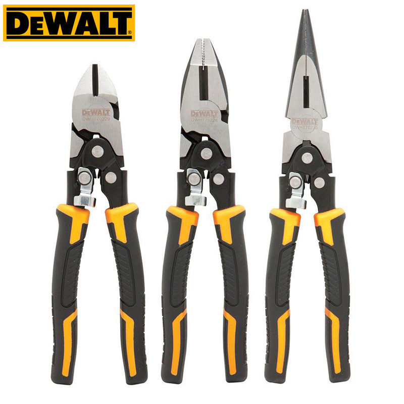 DEWALT Pliers Set Compound Action Lineman Pliers Insulated Chrome Vanadium Steel High Strength Durability Multifunction Plier