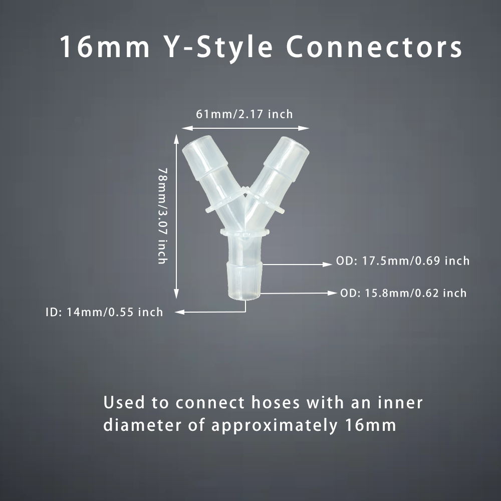 Conector en T para manguera, conector de lengüeta en forma de Y, divisor de flujo de aire y agua, junta de tubo de plástico para riego por goteo, acuarios y jardín, 5 uds.
