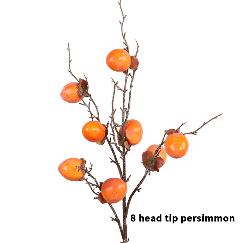 Artificial Persimmon Branches Indoor Decoration Decoration Simulation Persimmon Foam Fruit Flower Decoration: yellow