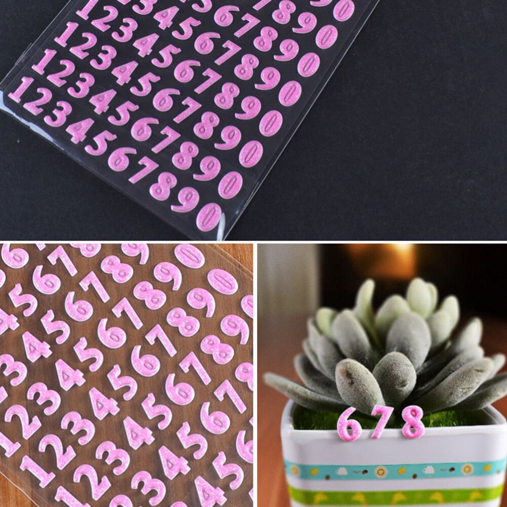 6 Sheets Colorful Letter Glitter Stickers Numbers Alphabet Stickers DIY Stock Stickers (Random Pattern)