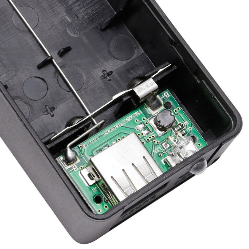 Power Bank Box 5V 1A 2x18650 Battery Power Bank Case Charger With LED DIY Box For Cell Phone Black