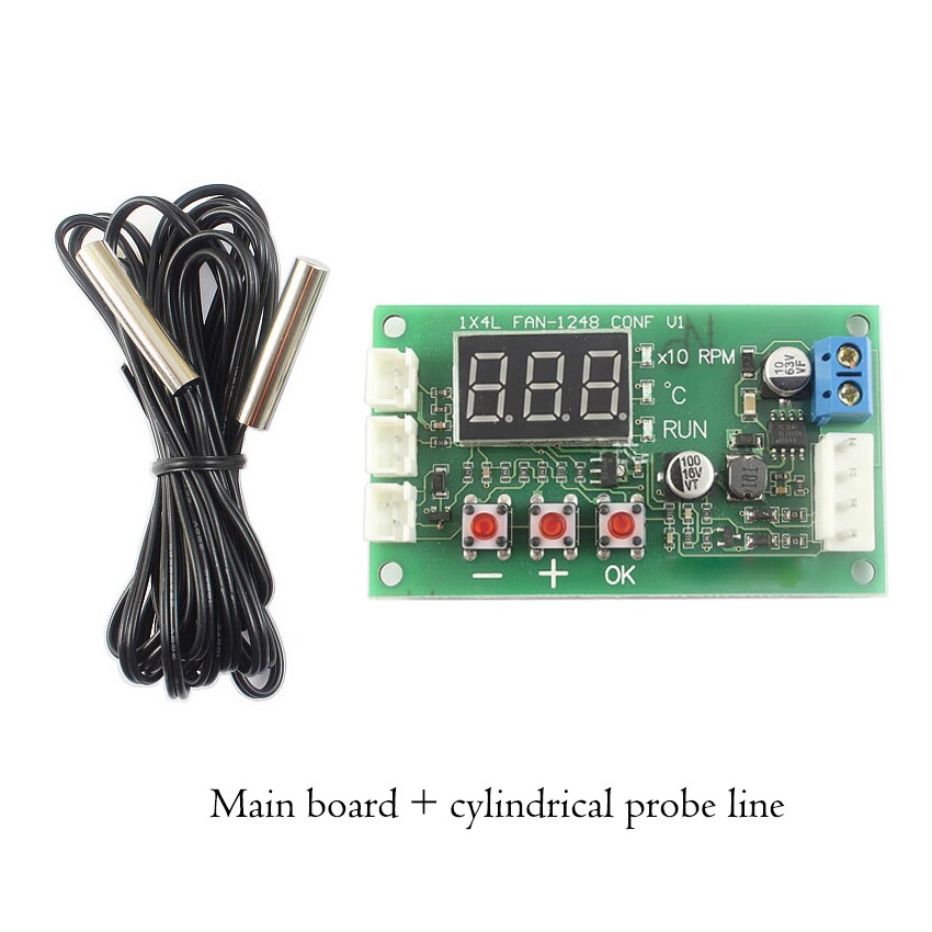 Dc 12v 24v 48v 5a pwm motor fan temperatur kontrolleren 4- metalltråd digital vise fan hastighet kontrolleren pwm signal Brukerstøtte ec ebm fan: 3