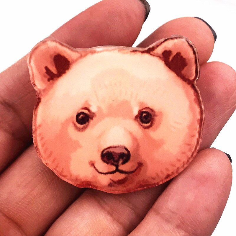 1Pcs Goede Broche Polar Beer Bruine Beer Icoon Badge Acryl Pin Voor Decoratie Op Rugzak Kleding Sjaal Hoed kids