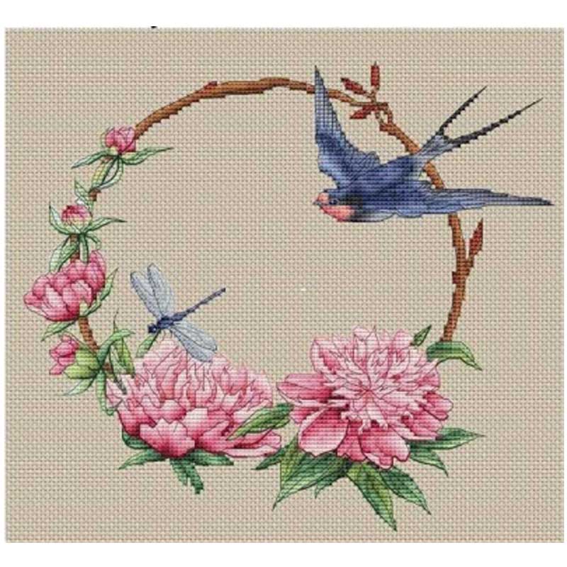 Pivoines et hirondelles modèles compté point de croix 11CT 14CT bricolage chinois point de croix Kit broderie couture ensembles