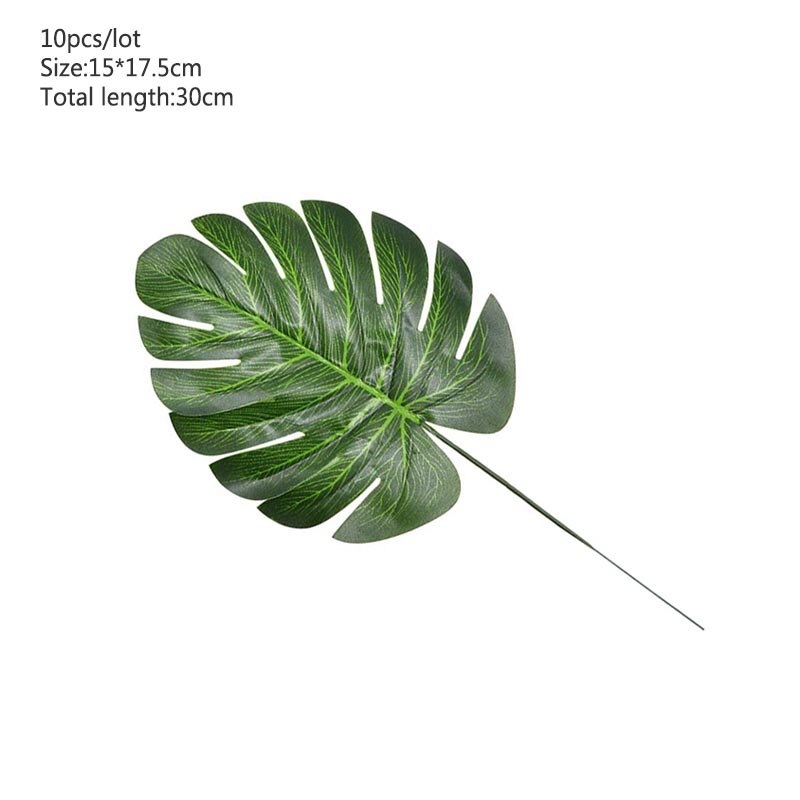 10/12pcs Artificial Tropical Palm Leaves Simulation Leaf Monstera Leaves For Hawaiian Luau Party Jungle Beach Theme Party Decor: bb482-10p