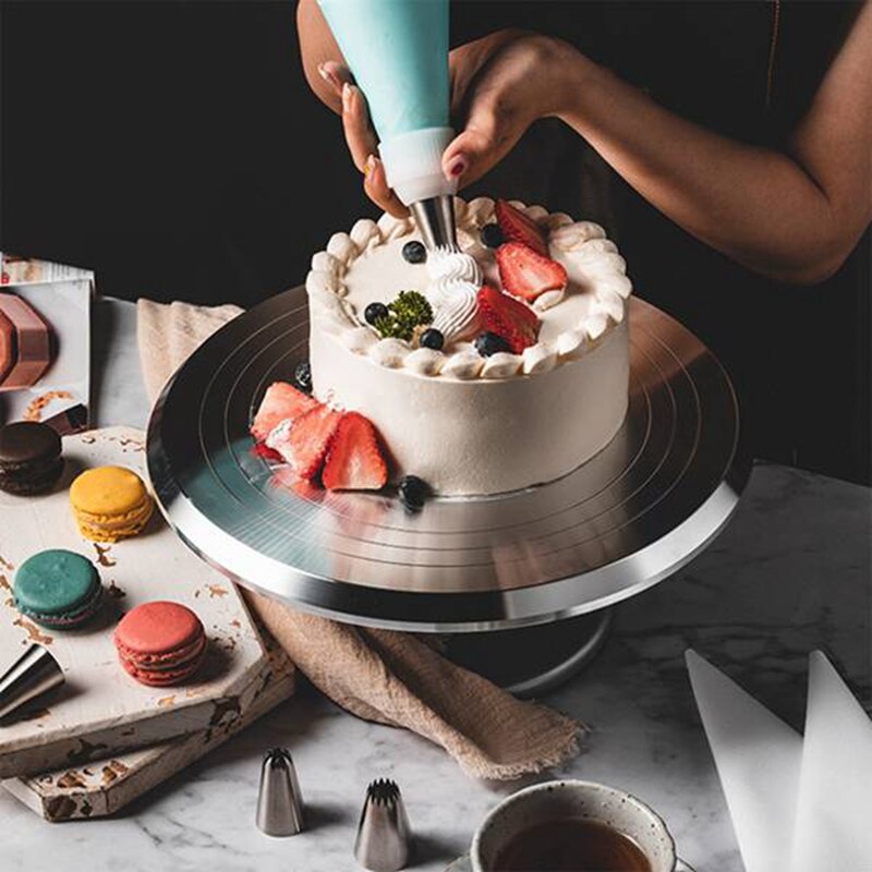 Cake Stand,Revolving Cake Turntable Roterende Cake Decorating Stand Met Schuine Icing Spatel, Bakken Taart Decoreren