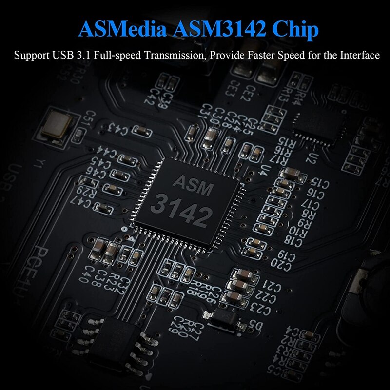 PCIe to USB 3.2 Gen1 Card with 5 Gbit/S Bandwidth 2-Port (USB-A + USB-C) USB PCIE Card Supports for Windows 10/8/LINUX