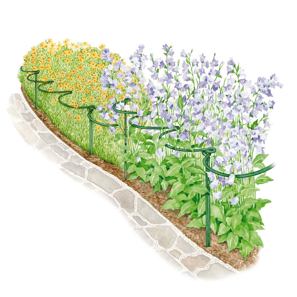 2pcs Half Round Plant Support Ring Garden Tool Solid Steel Rust Semi-Circular Plant Border Support Wire Hoop Plant Support Frame