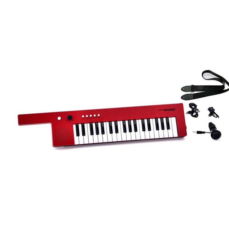 Bigfun tastiera elettronica portatile a 37 tasti pianoforte Mini organo elettronico tastiera stile pianoforte chitarra musicale: Rosso