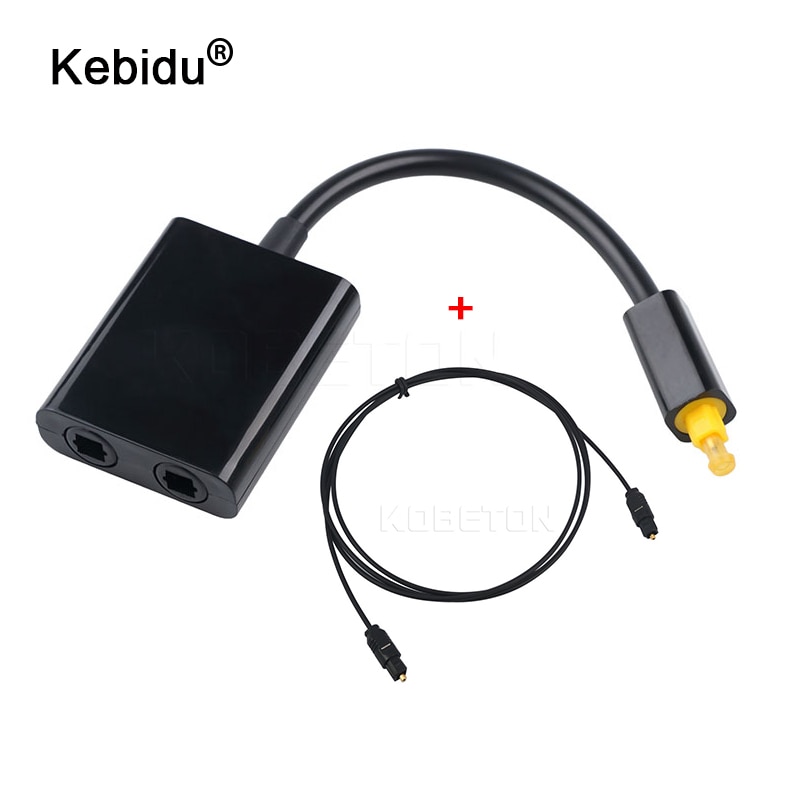 kebidu 1M Mini USB Digital Toslink Optical Fiber Cable Male to Male with Audio 1 to 2 Female Splitter Adapter Micro Usb Cable