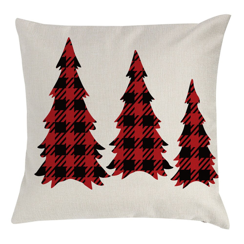 Juleputetrekk 45*45 rød Gud jul trykt polyester dekorative puter sofa hjem dekorasjon putevar: A4