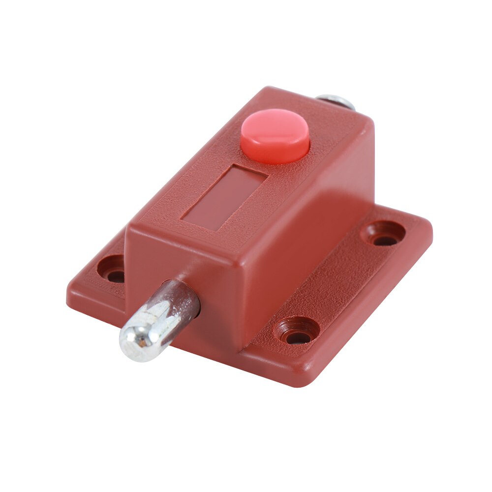 2pcs Window Cabinet Push Button Spring Load Automatic Door Bolt Lock Furniture Hardware Plastic Latch Automatic Spring Latch
