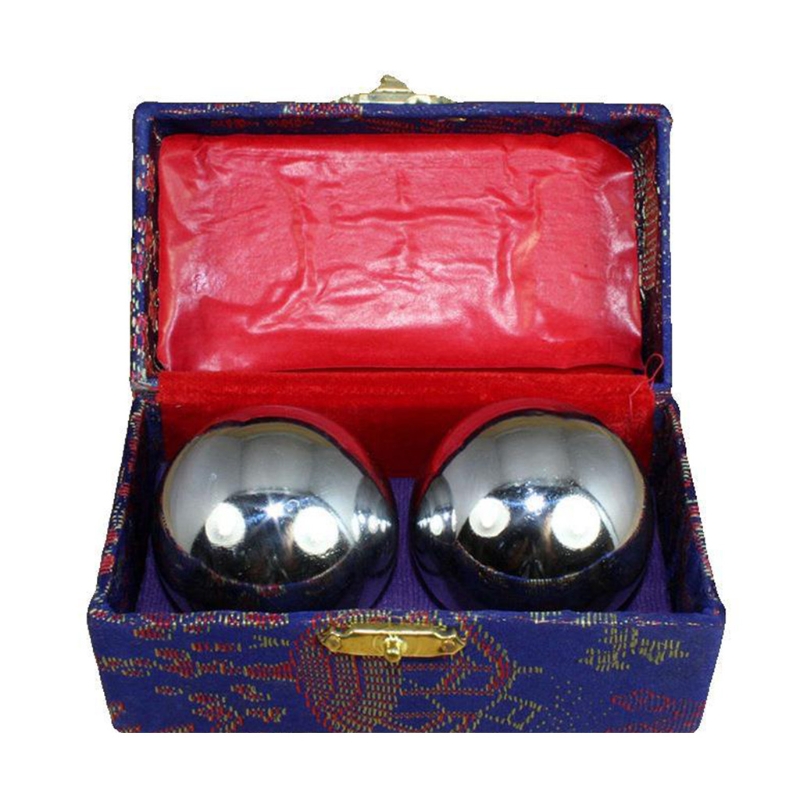 2Pcs Baoding Ballen Chinese Gezondheid Oefening Stress Ballen Hand Massage Ballen Metalen Meridiaan Bal Voor Hand Hersenen Oefening: solid