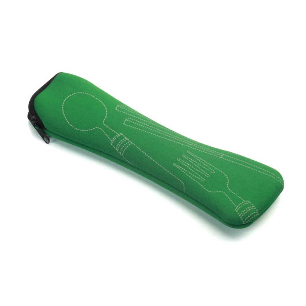1Pcs Bestek Zak Met Rits Reizen Huishoudelijke Servies Zak Draagbare Tas Diner Reizen Camping Picknick Servies: Green
