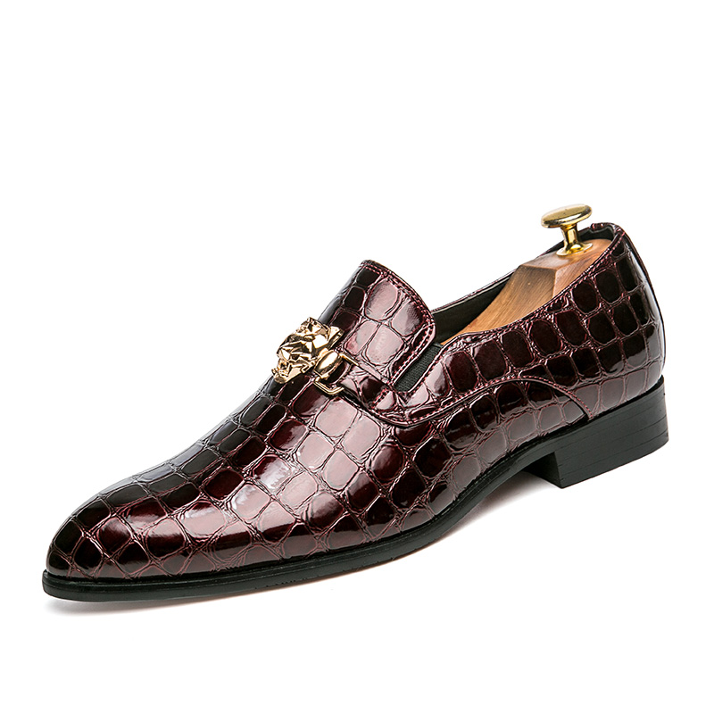 Hommes robe chaussures en cuir italien sans lacet hommes en cuir mocassin paillettes chaussures formelles hommes bout pointu chaussures pour hommes