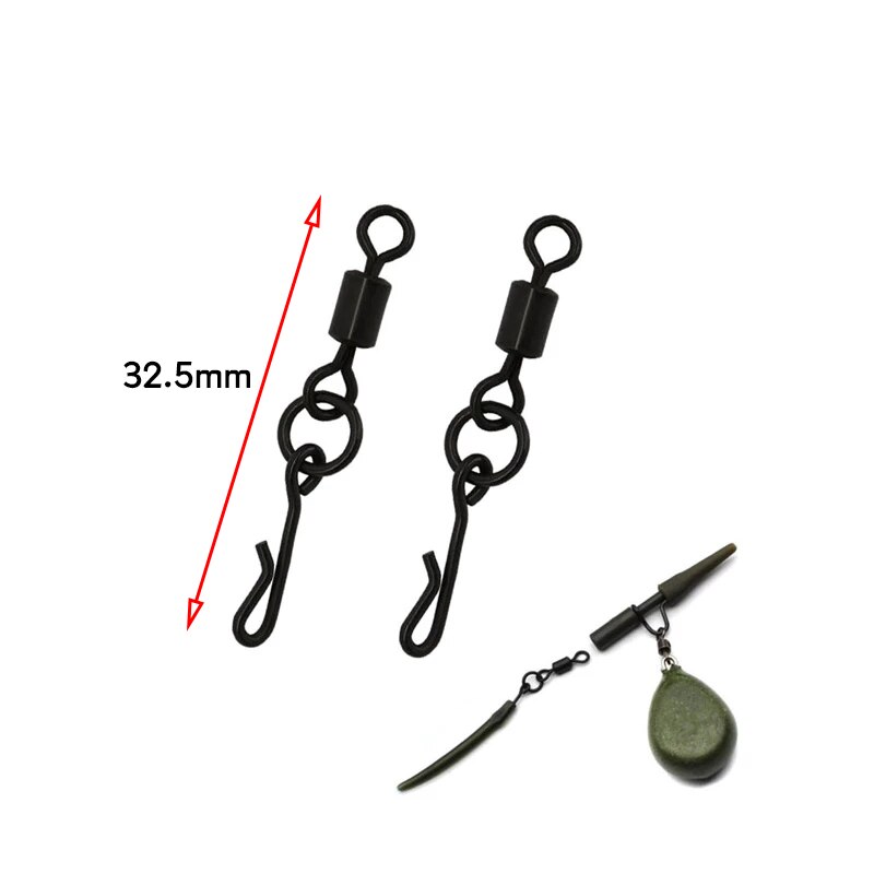 JIGEECARP girelle da pesca alla carpa da 25 pezzi Snap a cambio rapido per attrezzatura da pesca alla carpa attrezzatura da pesca terminale