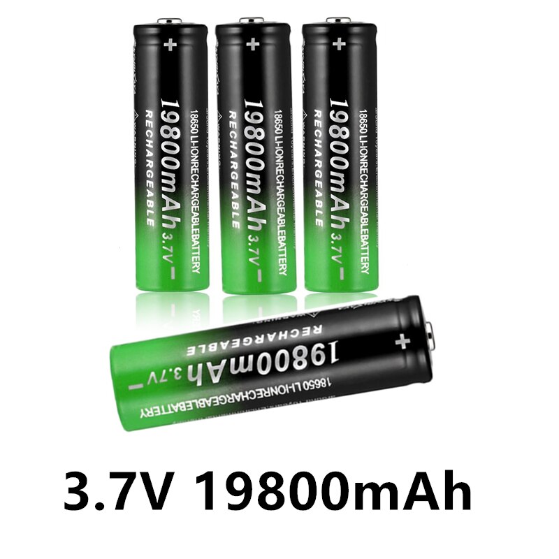 100% 18650 Li-Ion Batterij 19800Mah Oplaadbare Batterij 3.7V Voor Led Zaklamp Zaklamp Of Elektronische Apparaten Batterij