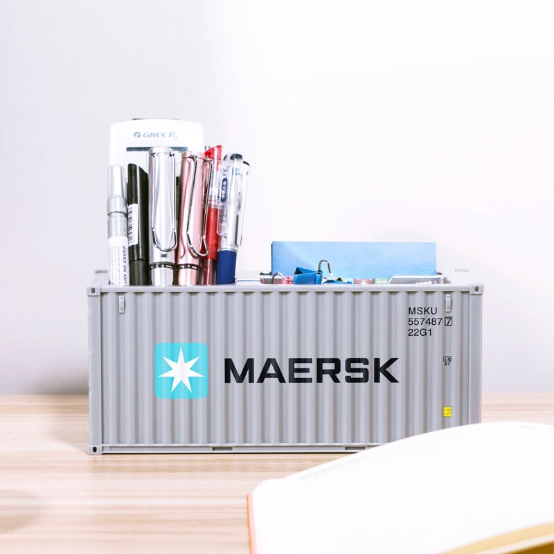 Contenitore da 20 piedi porta penne tascimo portapenne Mini contenitore porta biglietti da visita Cargo logistica contenitore scala modello scatola giocattolo: MSK 30 Pen holder