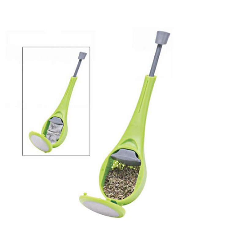 Te-infuser innebygd stempel sunn intens smak gjenbrukbar tepose plast te- og kaffesil måle virvle bratt rør og trykk