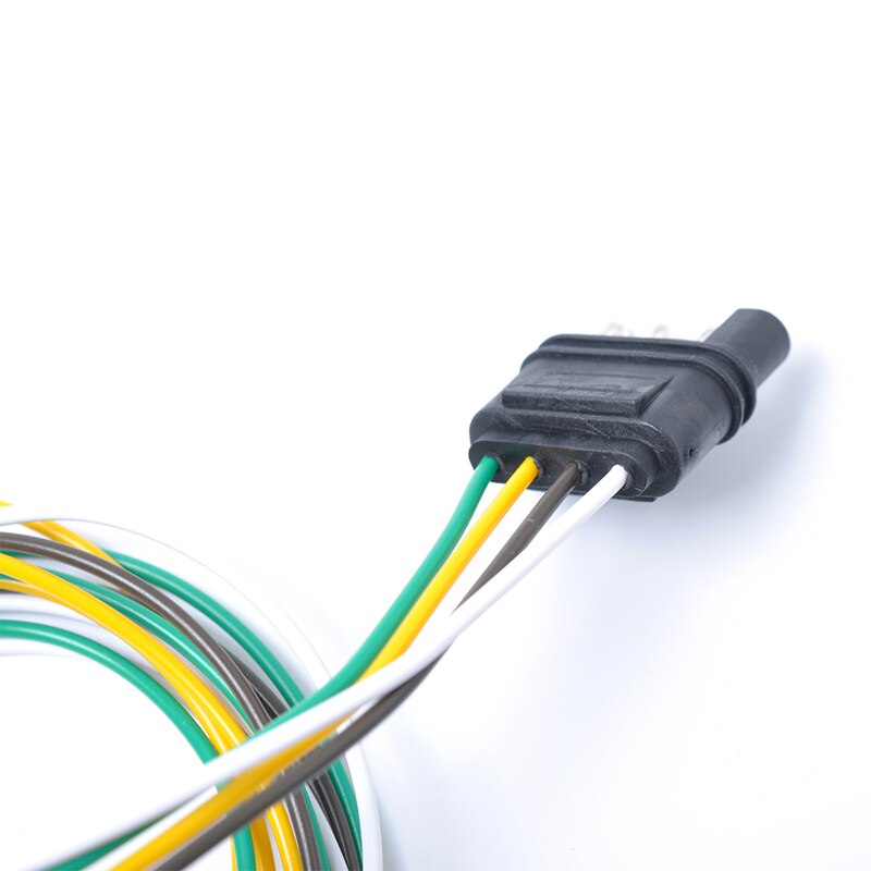1Pcs 3ft Trailer Light Wiring Harness Extension 4 Pin Plug 18 AWG Flat Wire Connector Trailer Male Plug