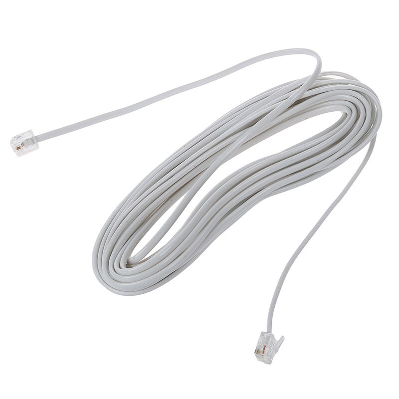 9M 30ft RJ11 6P2C Modular Telephone Phone Cables Wire White: Default Title