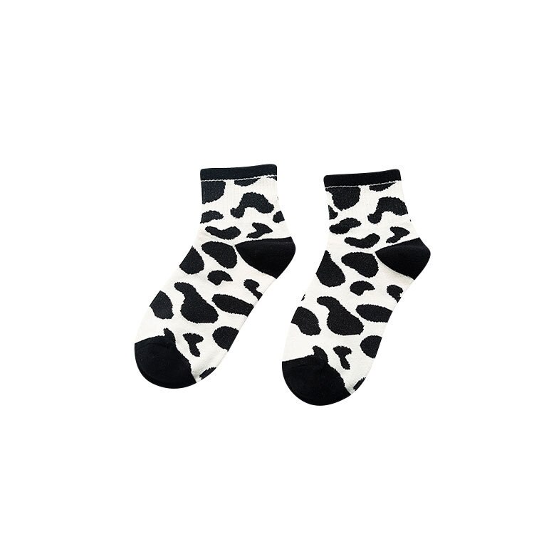 Women Socks Zebra Stripe Pattern Black White Socks Striped Harajuku Hosiery Short Sock Cute Woman Animal Fingers Soks: 01