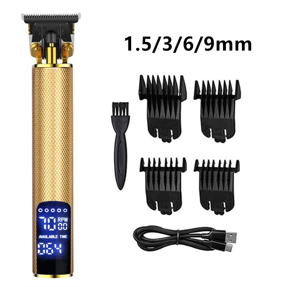 Cordless T blade Hair Trimmer Zero Barber Men Hair Clippers 1500mAh Beard Shaver Haircut Salon Electric USB Rechargeable Razor: 110485
