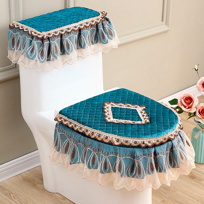 3 Teile/satz Wc Sitz Ring Wc Pad Verdickt Warme Wc Europäischen hoch-Klasse Wc Sitz Abdeckung einstellen: Stil C-Grün