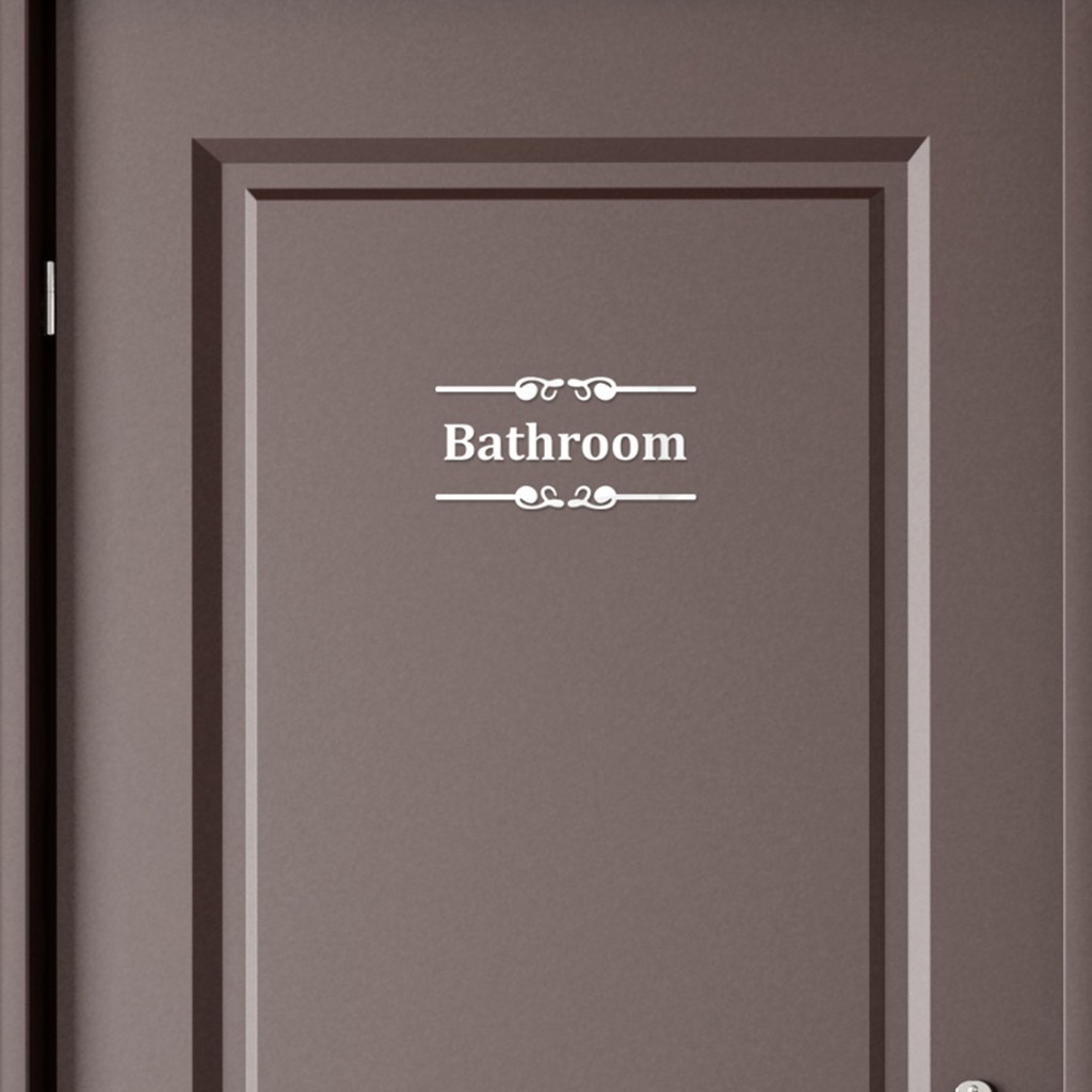 Wc Badkamer Tekst Tips Spiegel Stickers Creatieve Diy Persoonlijkheid 3D Shiny Acryl Wc Deur Prompt Teken Stickers