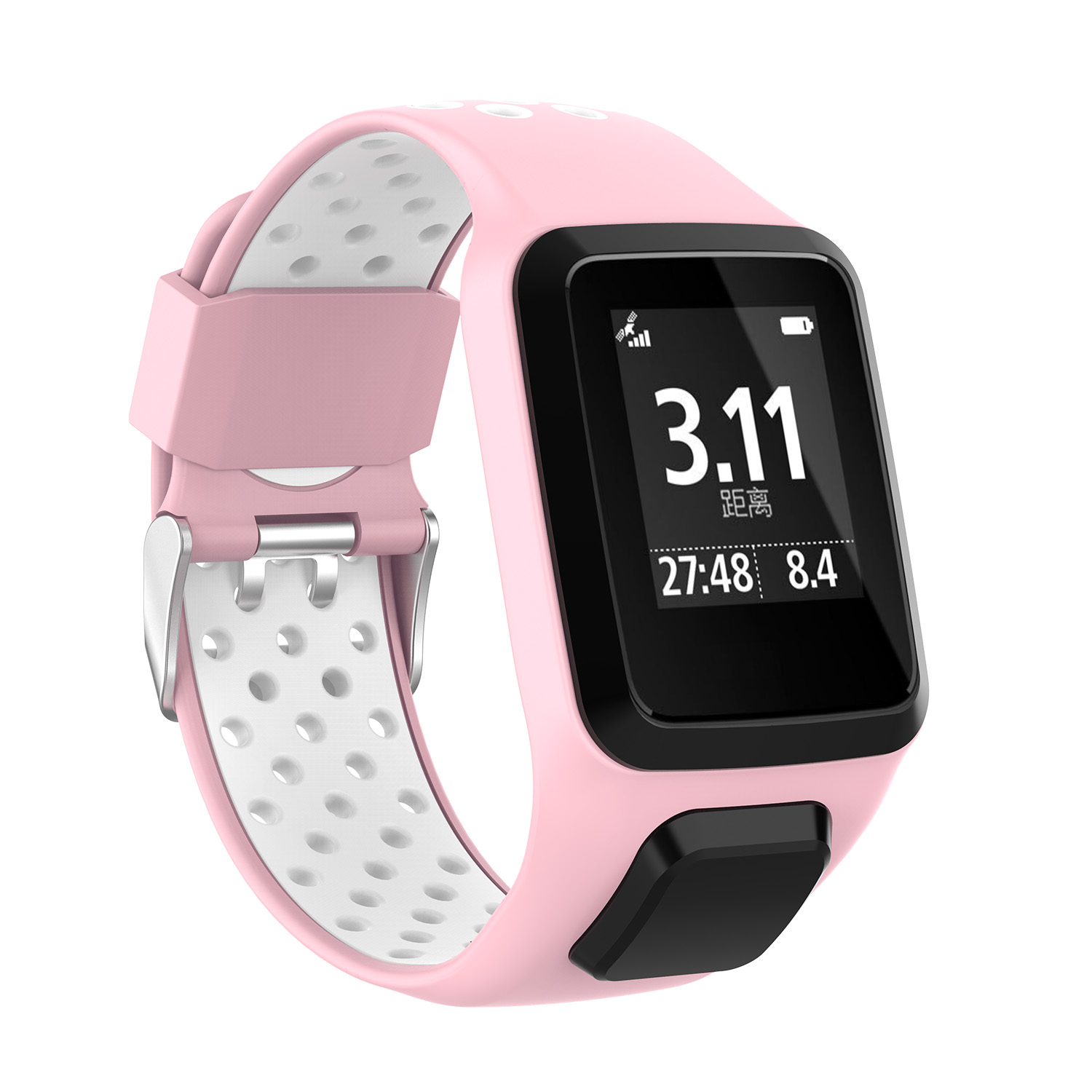 Wrist Band Strap For TomTom 2 3 Runner Spark Music Adventurer Tom Tom Golfer 2 Replacement Bracelet Silicon Belt Watch: xyst-pink white
