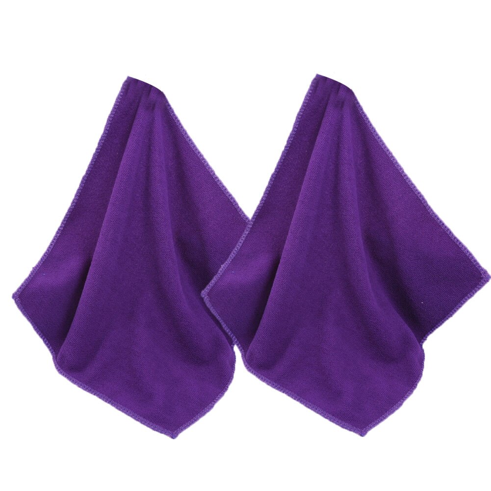 2Pcs Microfibre Cleaning Auto Soft Cloth Washing Cloth Towel Duster 25*25cm Car Home Cleaning Micro fiber Towels: Purple