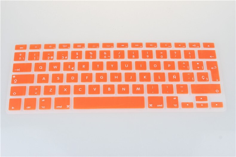 MacBook Keyboard Protector - Silicone Skin for Air 13, Pro 13/15/17 Retina - Waterproof & Dustproof: Orange